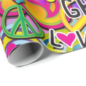 Retro Groovy FUN 60's 60's Love Birthday Party Cadeaupapier (Rol Hoek)