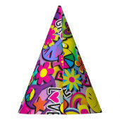 Retro Groovy FUN 60's 60's Love Birthday Party Feesthoedjes (Achterkant)