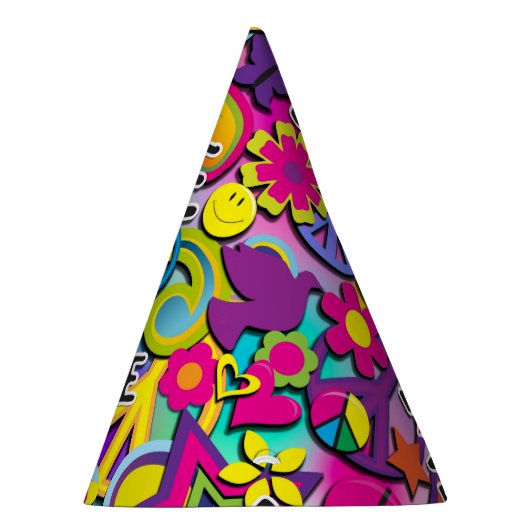 Retro Groovy FUN 60's 60's Love Birthday Party Feesthoedjes (Rechts)