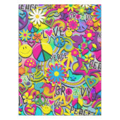 Retro Groovy FUN 60's 60's Love Birthday Party Tafelkleed (Voorkant)