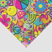 Retro Groovy FUN 60's 60's Love Birthday Party Tissuepapier (Detail)