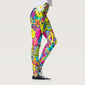 Retro Groovy FUN 60's 60's Love Colorful Funky Leggings (Rechts)