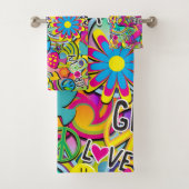 Retro Groovy FUN 60's Sixties Funky Kleurrijk Bad Handdoek (Insitu)