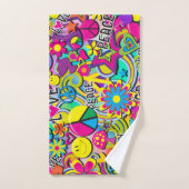 Retro Groovy FUN 60's Sixties Funky Kleurrijk Bad Handdoek (Handdoek)