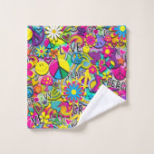Retro Groovy FUN 60's Sixties Funky Kleurrijk Bad Handdoek (Wasdoekje)