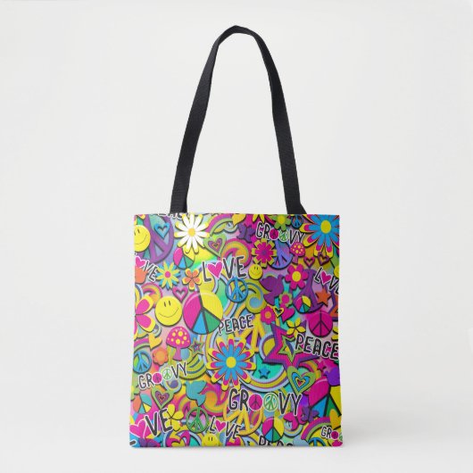 Retro Groovy FUN 60's Sixties Funky Tote Bag (Voorkant)