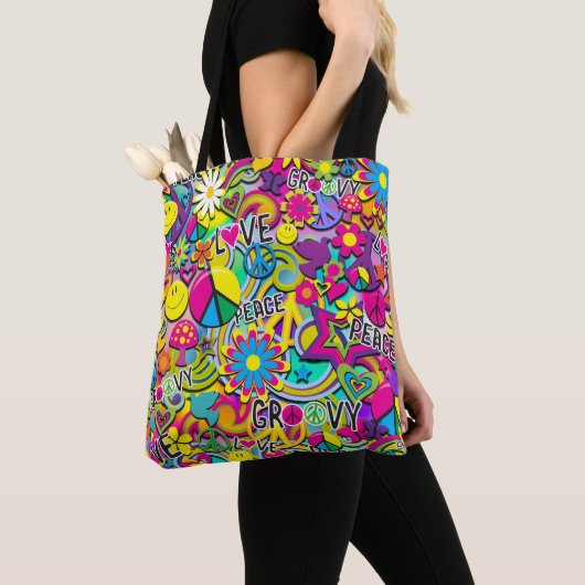 Retro Groovy FUN 60's Sixties Funky Tote Bag (Dichtbij)