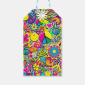Retro Groovy FUN 60's Zestigjarige Verjaardagsfees Cadeaulabel (Achterkant)