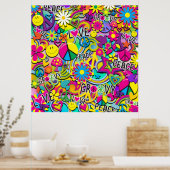 Retro Groovy FUN 60's Zestigjarige Verjaardagsfees Poster (Keuken)
