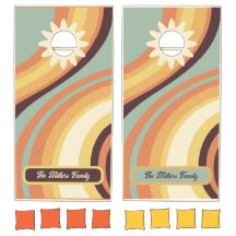 Retro Groovy Funky Rustieke Cornhole Set