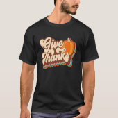 Retro Groovy geeft Bedankt Y'all Fun Fall Leaves d T-shirt (Voorkant)