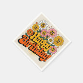 Retro Groovy Gefeliciteerd Bloem Ontwerp Servet (Hoek)