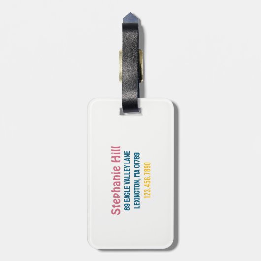 Retro Groovy Geïllustreerd  Bagagelabel (Achterkant verticaal)