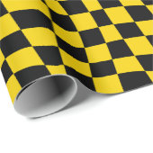 retro groovy gele geruite  cadeaupapier (Rol Hoek)