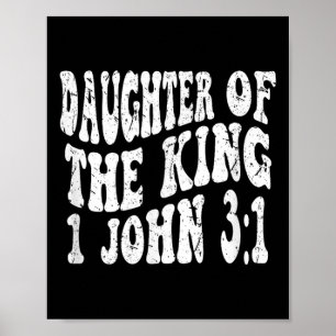 Retro Groovy Geloof 1 Johannes 3 1 Dochter van de Poster