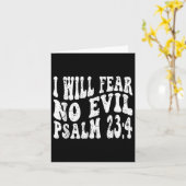 Retro Groovy Geloof Psalm 23 4 Ik zal geen kwaad v Kaart (Gele Bloem)