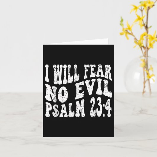 Retro Groovy Geloof Psalm 23 4 Ik zal geen kwaad v Kaart (Gele Bloem)