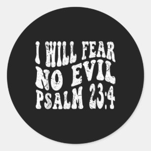 Retro Groovy Geloof Psalm 23 4 Ik zal geen kwaad v Ronde Sticker