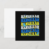 Retro Groovy Gelukkig Hanukkah Chanukka Joods Fees Kaart (Voorkant / Achterkant)