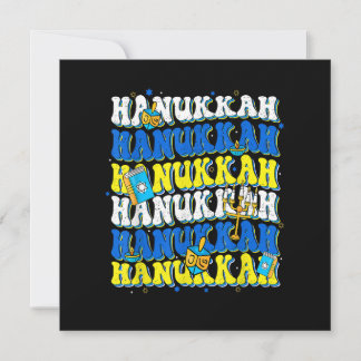 Retro Groovy Gelukkig Hanukkah Chanukkah Joods Fee Kaart