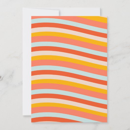 Retro Groovy Gender Reopenbaart Uitnodiging (Achterkant)