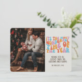 Retro Groovy Gezegden voor kerstmis Kaart (Staand voorkant)