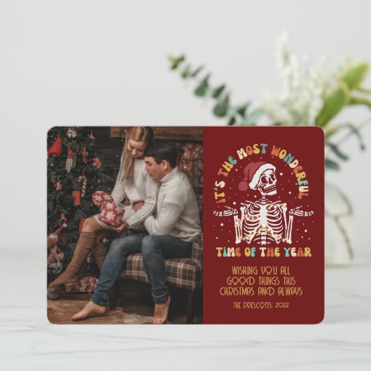 Retro Groovy Gezegden voor kerstmis Kaart (Staand voorkant)