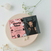 Retro groovy Ghost Halloween Spooky vibes Verjaard Kaart