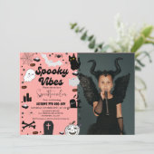 Retro groovy Ghost Halloween Spooky vibes Verjaard Kaart (Staand voorkant)