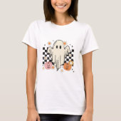 Retro Groovy Ghost Halloween Tshirt voor Dames (Voorkant)