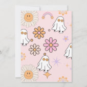 Retro Groovy Ghost Hippie Halloween Verjaardag Kaart (Achterkant)