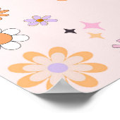 Retro Groovy Ghost Hippie Halloween Verjaardag Poster (Hoek)