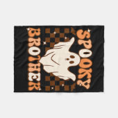 Retro Groovy Ghost Spooky Brother Kostuum Matching Fleece Deken (Voorkant (Horizontaal))