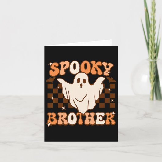 Retro Groovy Ghost Spooky Brother Kostuum Matching Kaart (Voorkant)