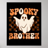 Retro Groovy Ghost Spooky Brother Kostuum Matching Poster (Voorkant)