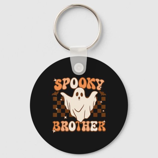 Retro Groovy Ghost Spooky Brother Kostuum Matching Sleutelhanger (Voorkant)