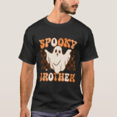 Retro Groovy Ghost Spooky Brother Kostuum Matching T-shirt (Voorkant)