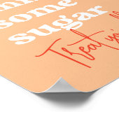 Retro Groovy Gimme Sommige Suiker Trouwteken Poster (Hoek)