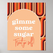 Retro Groovy Gimme Sommige Suiker Trouwteken Poster (Voorkant)