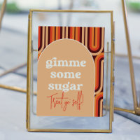 Retro Groovy Gimme Sommige Suiker Trouwteken