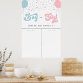 Retro Groovy Girl of Boy Baby Gender Voeding Sign Poster (Keuken)