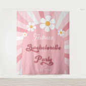 Retro Groovy Girly 70s Bachelorette Party Achtergr Wandkleed (Voorkant)