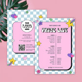 Retro Groovy Girly Pink Beauty Salon prijslijst