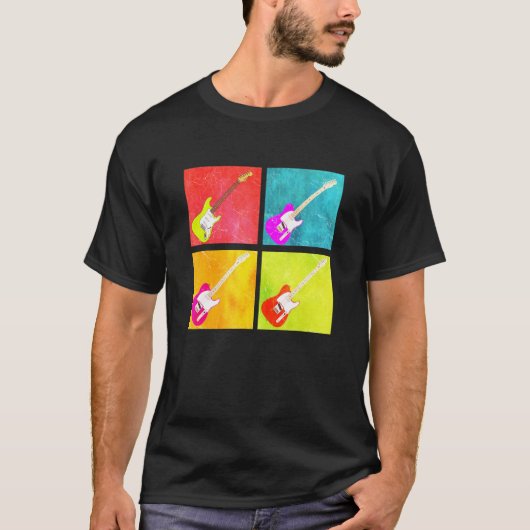 Retro Groovy Gitaar Trendy T-shirt (Voorkant)