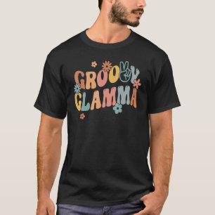 Retro Groovy Glamma Flower Power Hippie Family Gro T-shirt