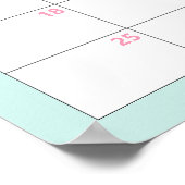 Retro Groovy Gok de Verwachte Datum Kalender Poster (Hoek)