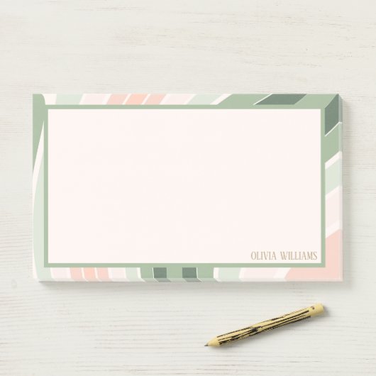Retro Groovy Golfpatroon Post-it® Notes (Op bureau)