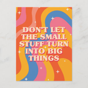 Retro Groovy Golven Met Mindfulness Mantra Briefkaart