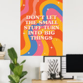Retro Groovy Golven Met Mindfulness Mantra Poster (Thuiskantoor)