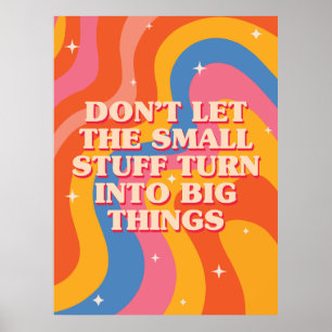 Retro Groovy Golven Met Mindfulness Mantra Poster